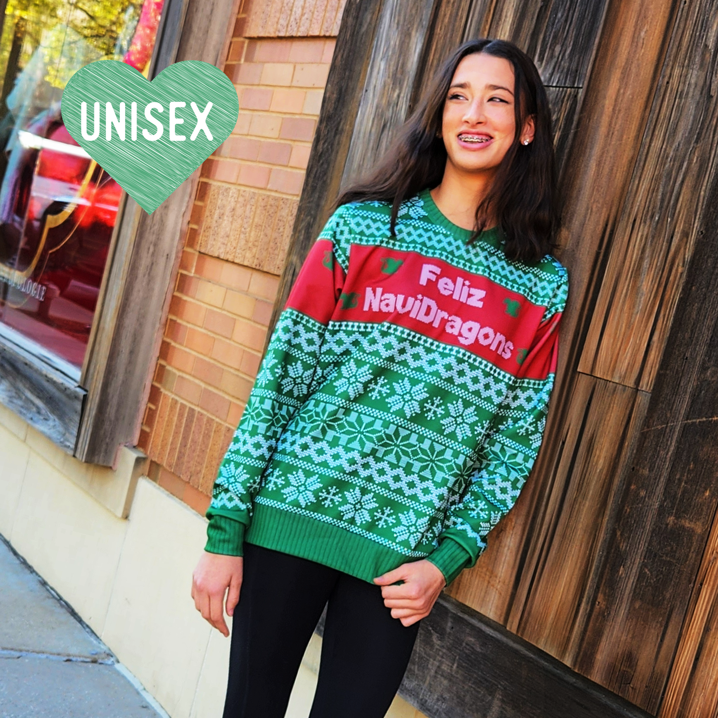 Christmas: Feliz NaviDragons Ugly Christmas Sweater - Adult Athletic Sweatshirt