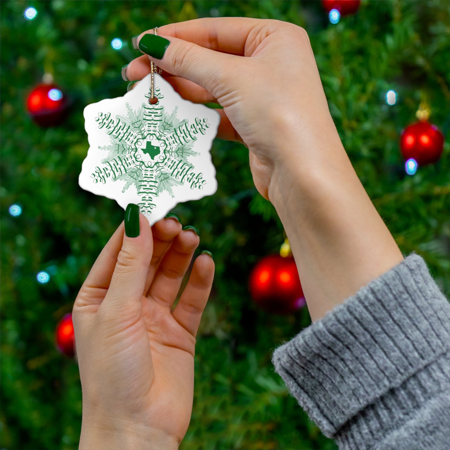 Christmas: Southlake Snowflake Ornament, ceramic
