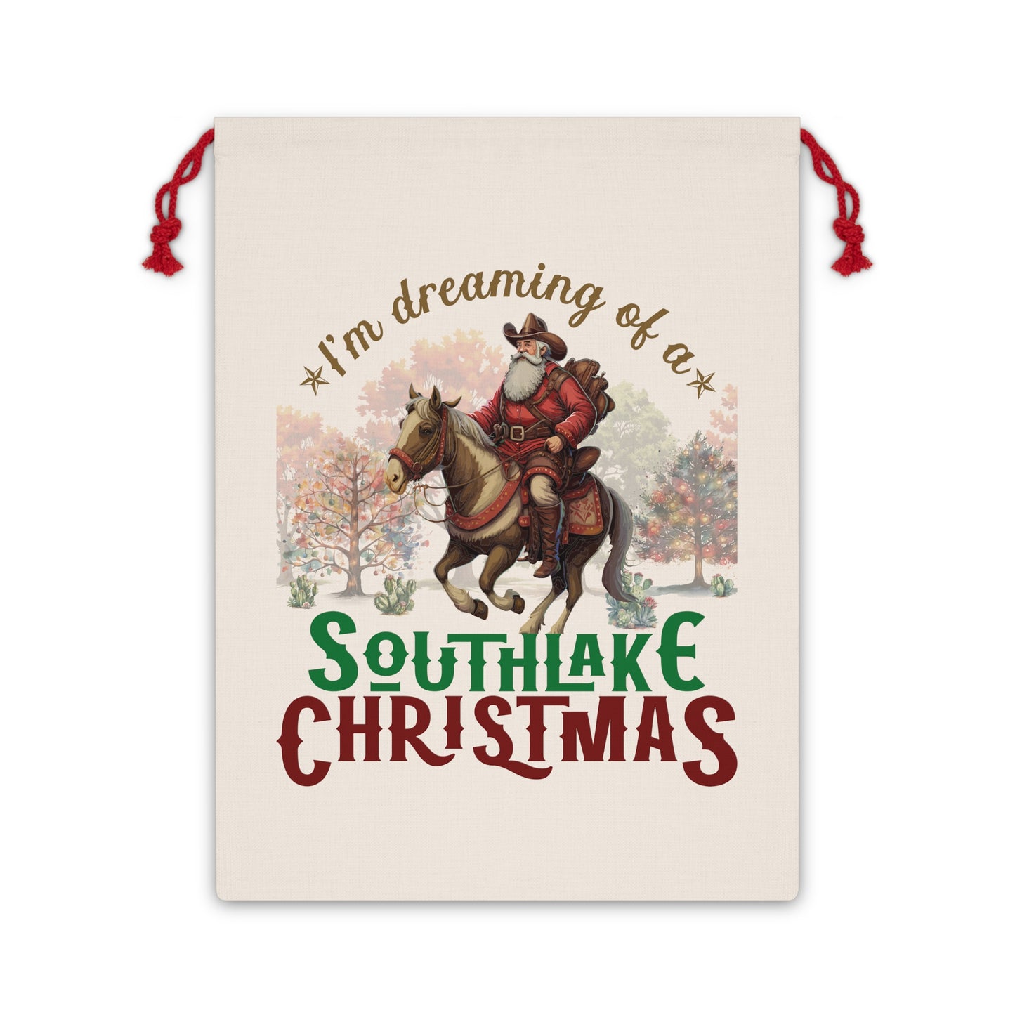 Christmas: Reusable Linen Gift Bag XL