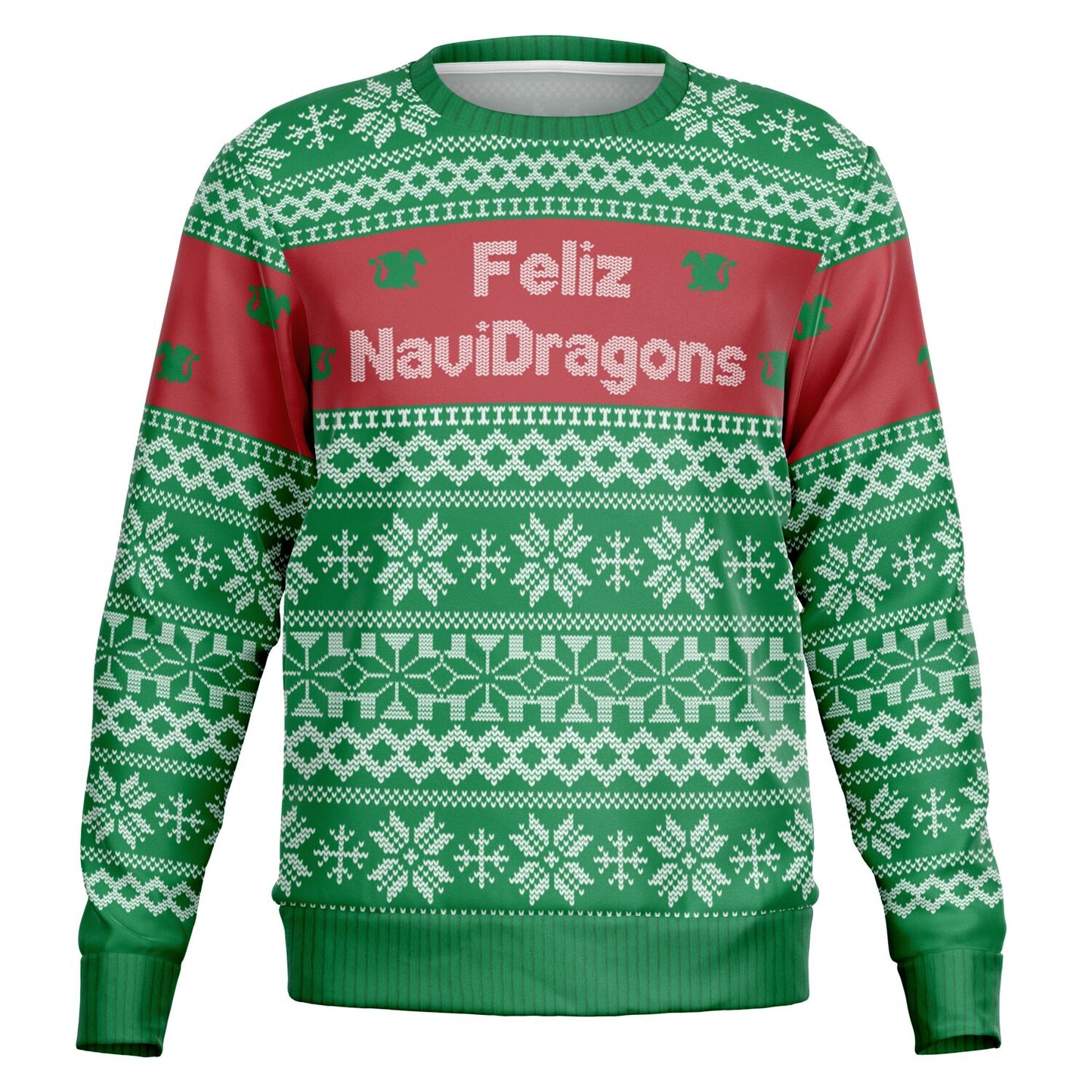 Christmas: Feliz NaviDragons Ugly Christmas Sweater - Adult Athletic Sweatshirt