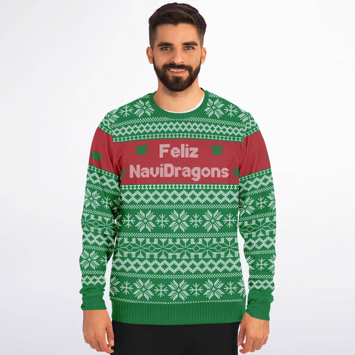 Christmas: Feliz NaviDragons Ugly Christmas Sweater - Adult Athletic Sweatshirt