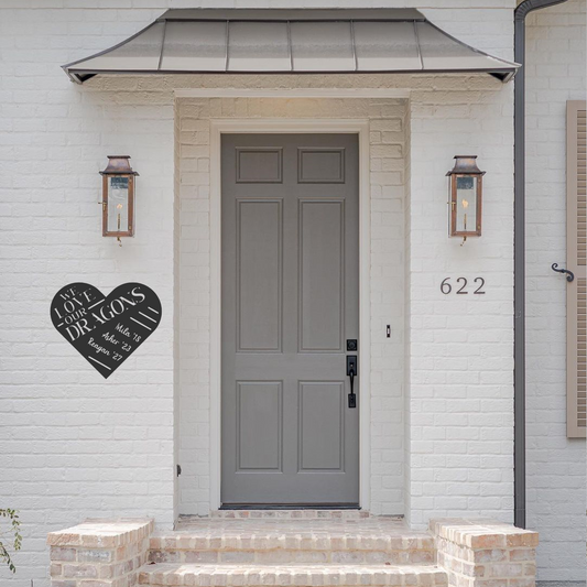 Indoor/Outdoor Sign: (2) We Love Our Dragons, Powder-Coated Steel