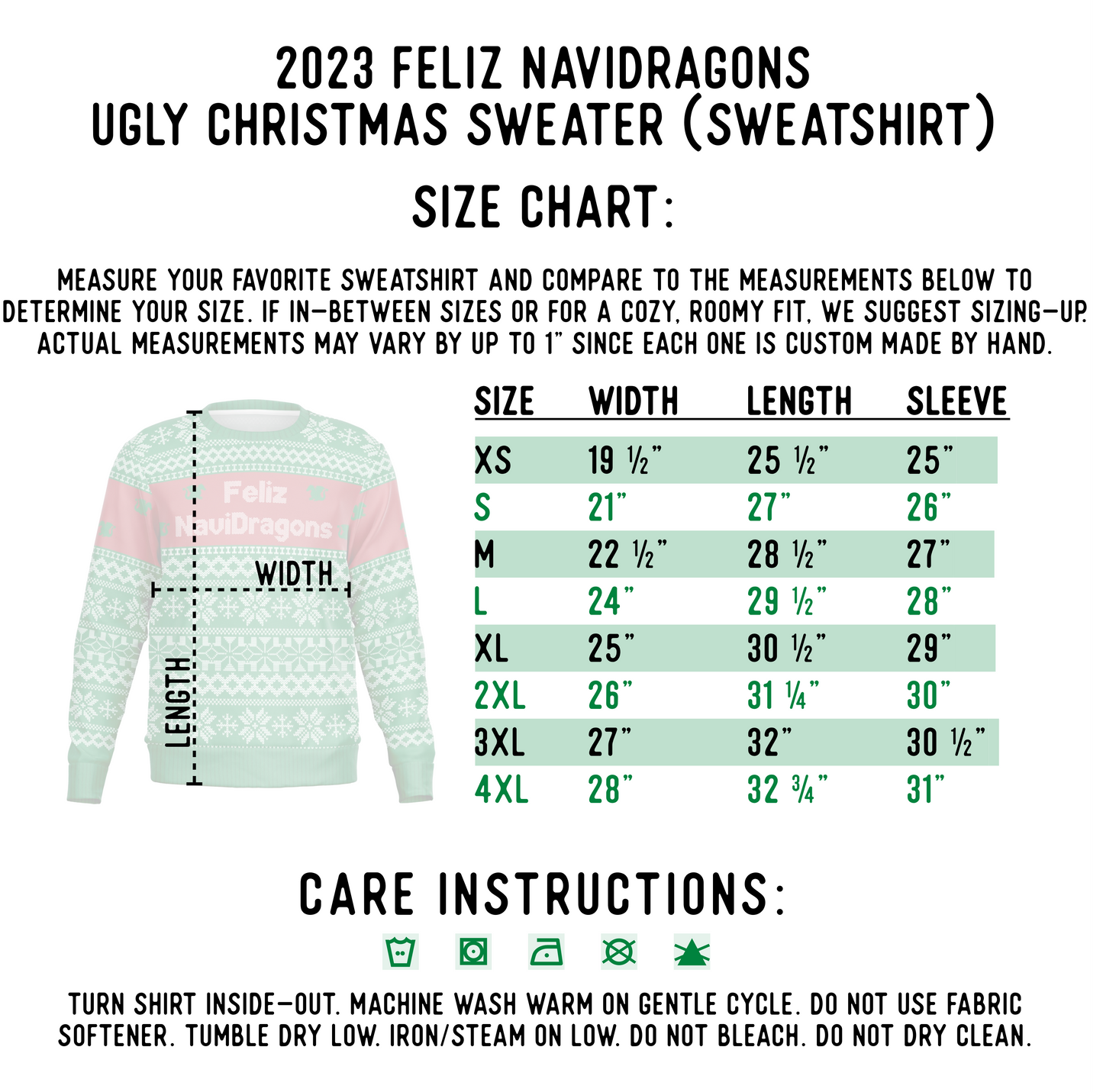 Christmas: Feliz NaviDragons Ugly Christmas Sweater - Adult Athletic Sweatshirt
