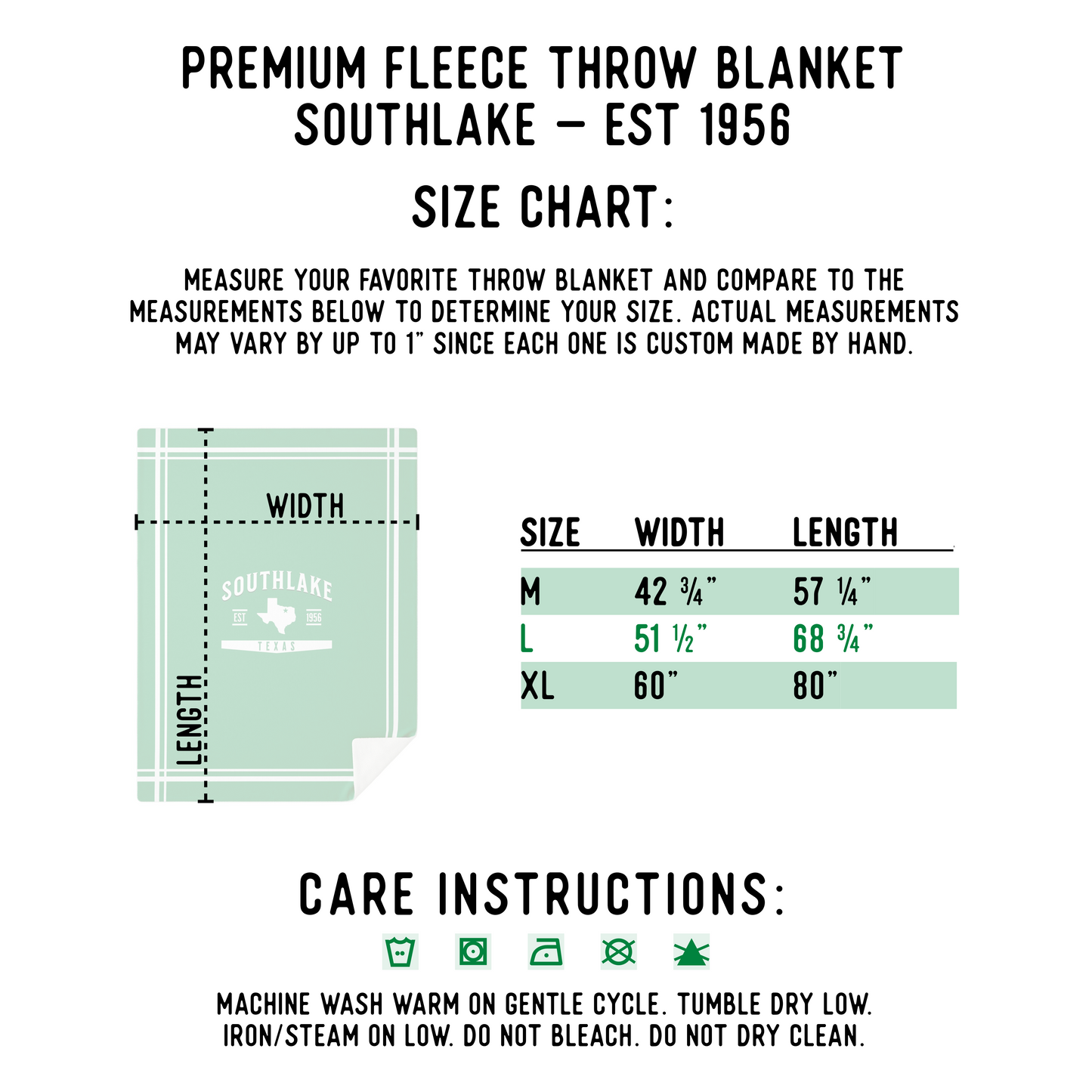 Premium Fleece Throw Blanket - Southlake Est 1956