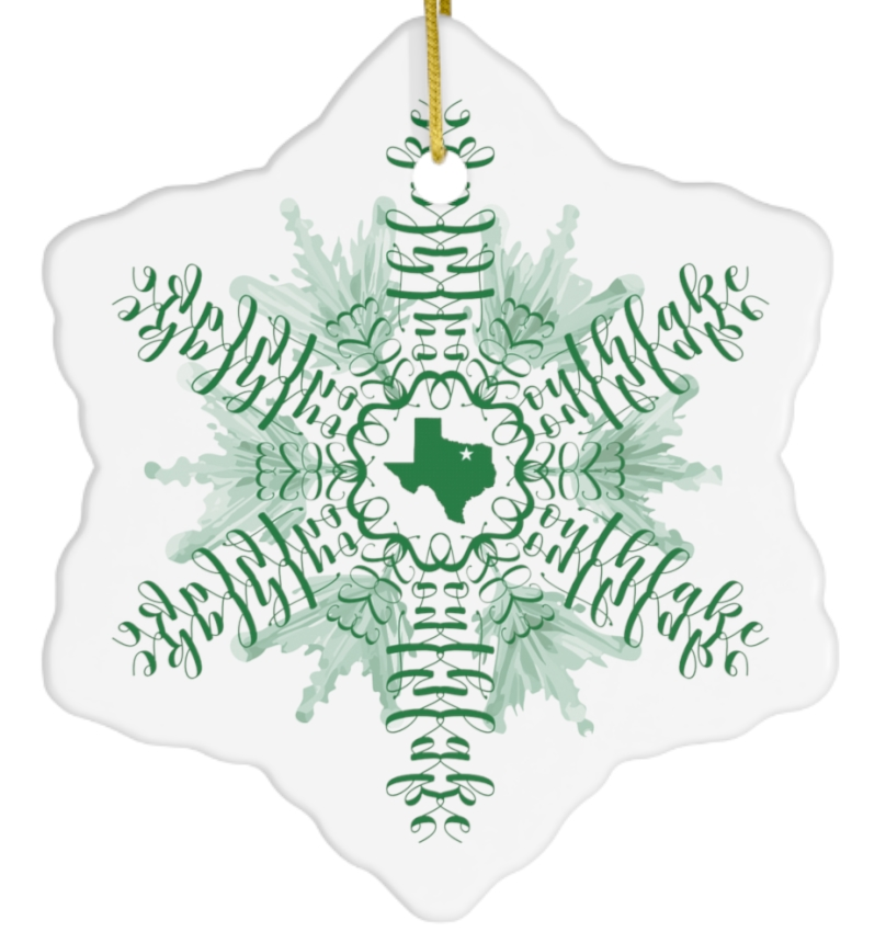 Christmas: Southlake Snowflake Ornament, ceramic