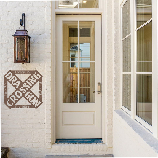 Indoor/Outdoor Sign: (3) Dragon Crossing, Powder-Coated Steel